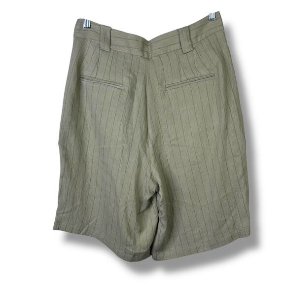 Current Air Anthropologie Pinstripe High Waist Pleated Bermuda Culottes Shorts - Picture 6 of 8